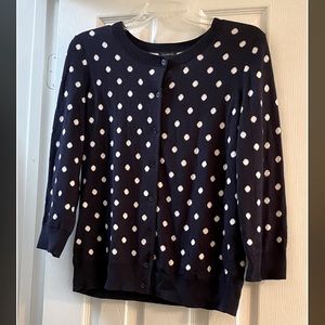 🌺 2/$15 Talbots Polka Dot Cardigan, Size M